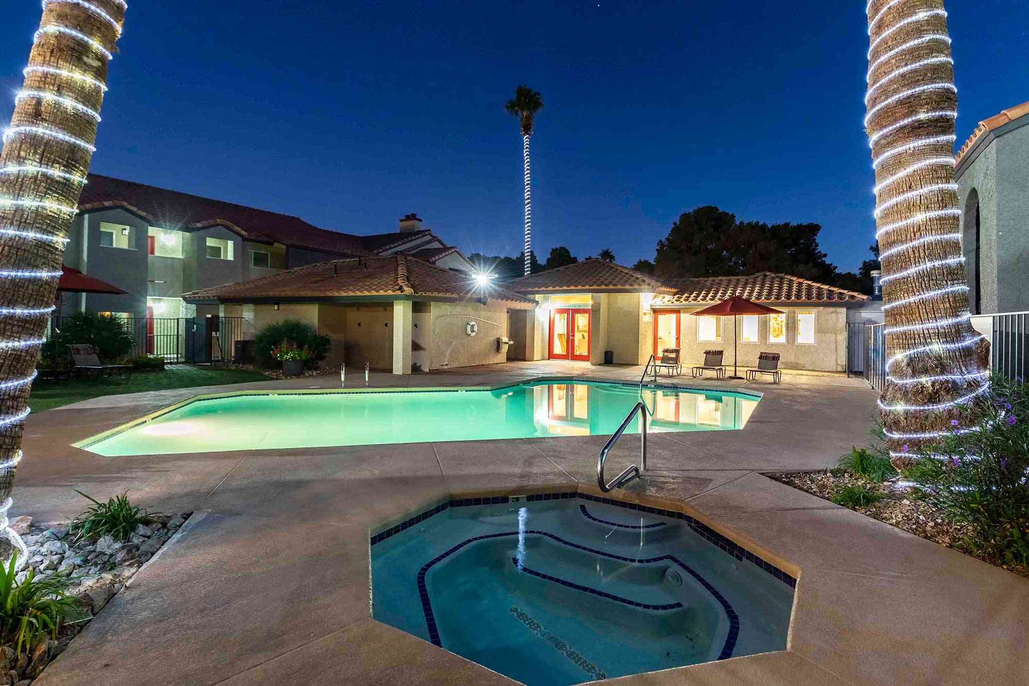 fifty101 apartment complex community pool night 2